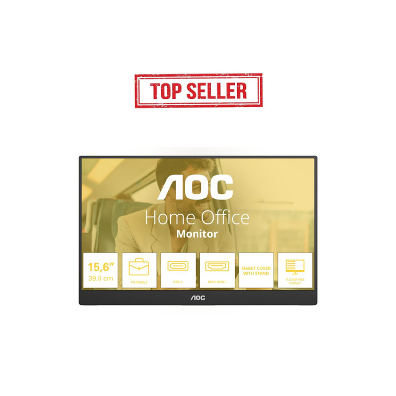 AOC 16T20E2 téléviseur et moniteur portables Moniteur portable Noir 39,6 cm (15.6") LED 1920 x 1080 pixels