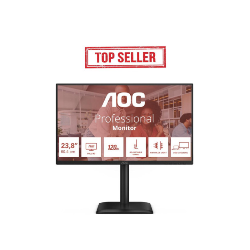 AOC E4 24E4CV écran plat de PC 60,5 cm (23.8") 1920 x 1080 pixels Full HD LED Noir