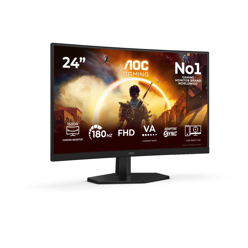 AOC G4 23.6" VA FHD 180Hz écran plat de PC 59,9 cm (23.6") 1920 x 1080 pixels Full HD LCD Noir, Rouge