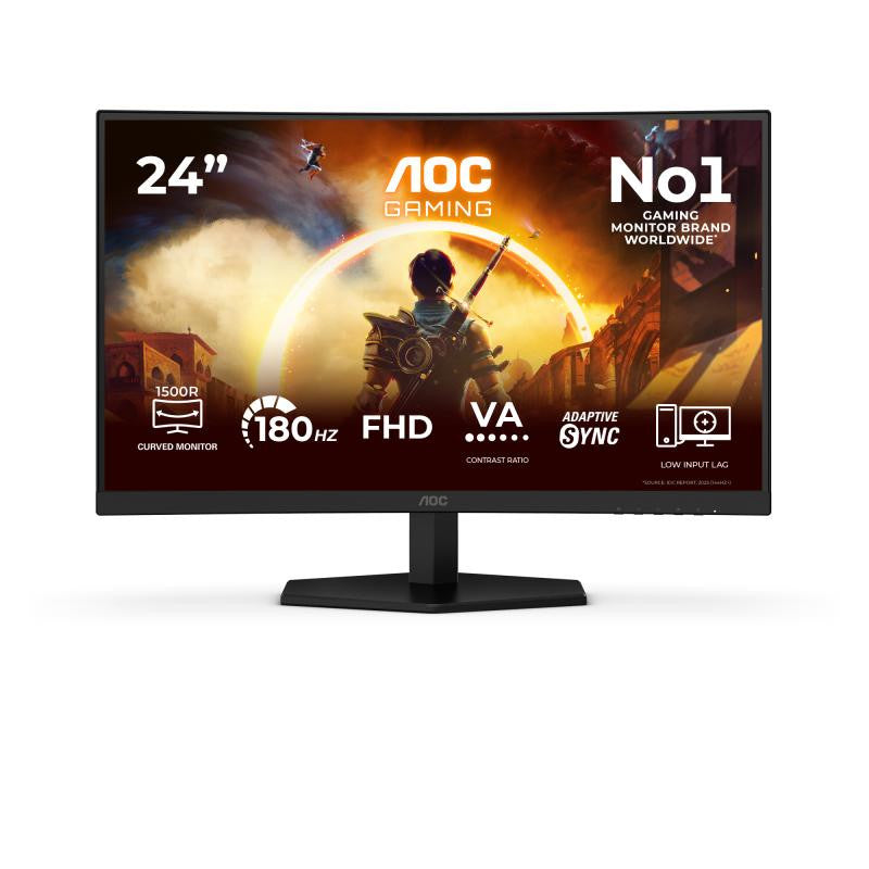 AOC G4 23.6" VA FHD 180Hz écran plat de PC 59,9 cm (23.6") 1920 x 1080 pixels Full HD LCD Noir, Rouge