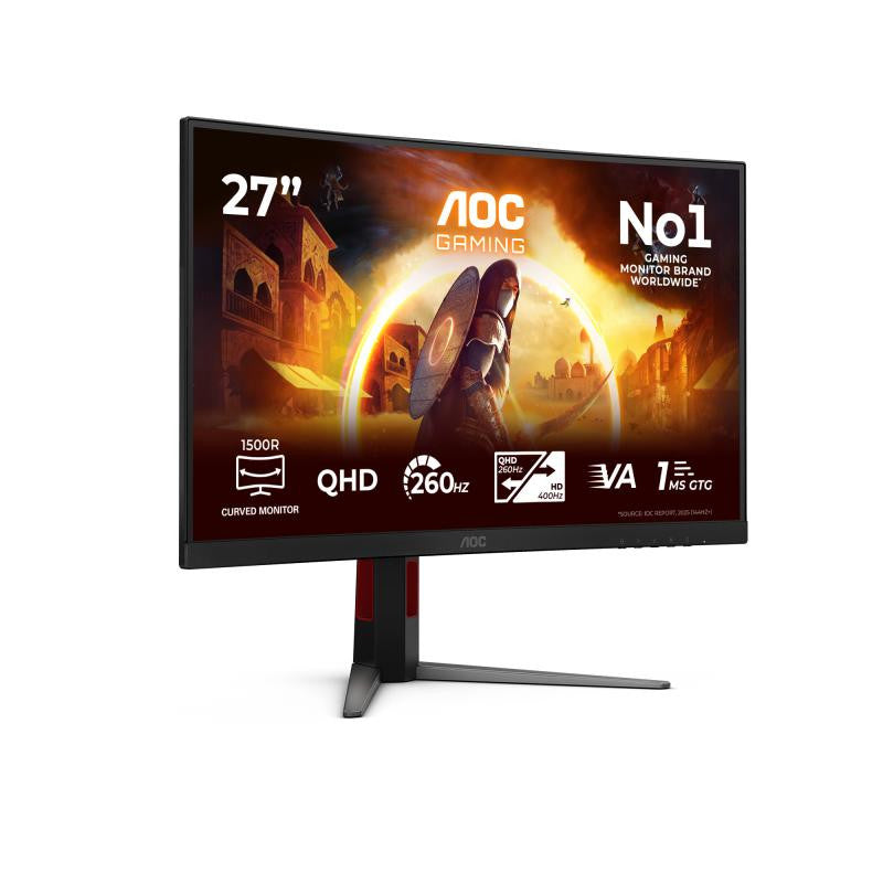 AOC G4 CQ27G4Z2AD écran plat de PC 68,6 cm (27") 2560 x 1440 pixels Quad HD LED Noir, Rouge