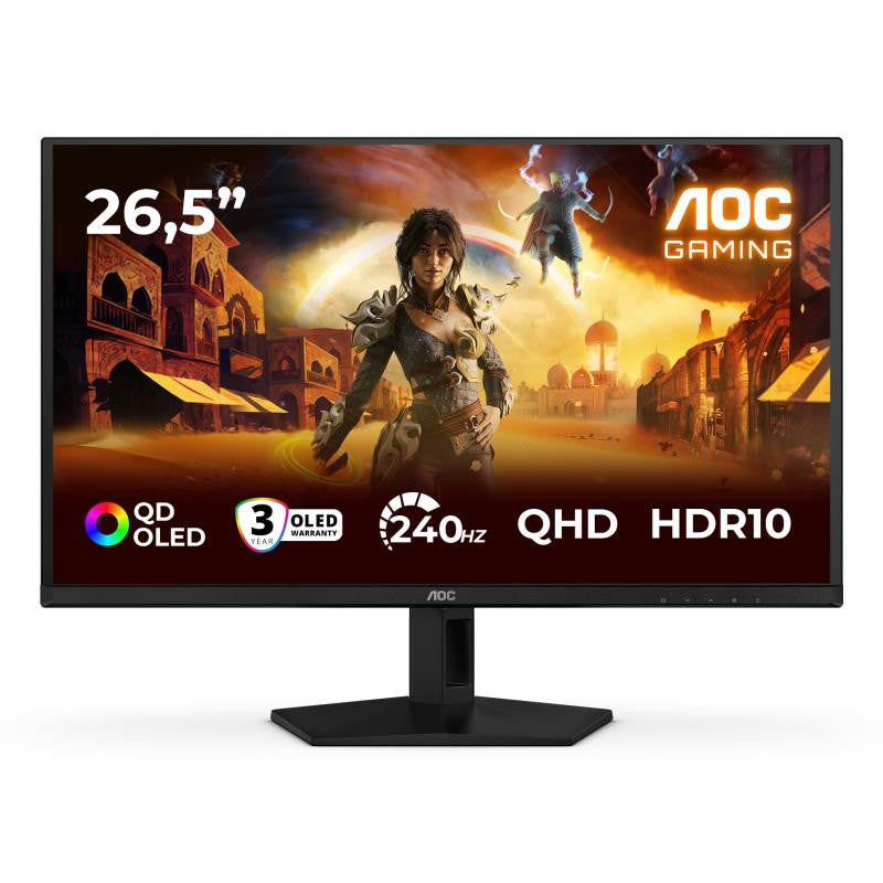 AOC G4 Q27G41ZDF écran plat de PC 67,3 cm (26.5") 2560 x 1440 pixels Quad HD QD-OLED Noir, Rouge