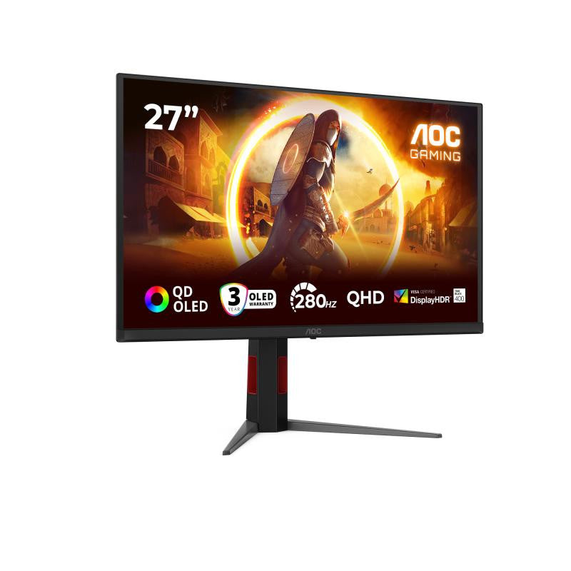 AOC G4 Q27G4ZD écran plat de PC 67,3 cm (26.5") 2560 x 1440 pixels Quad HD QD-OLED Noir, Rouge