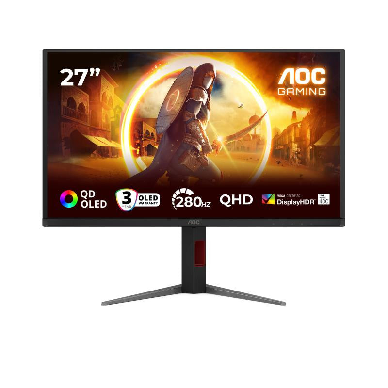 AOC G4 Q27G4ZD écran plat de PC 67,3 cm (26.5") 2560 x 1440 pixels Quad HD QD-OLED Noir, Rouge
