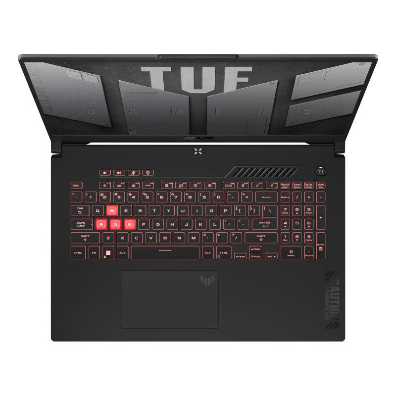 ASUS TUF Gaming A17 TUF707NUQ-DICHX146W AMD Ryzen? 7 170 Ordinateur portable 43,9 cm (17.3") Full HD 16 Go DDR5-SDRAM 512 Go SSD NVIDIA GeForce RTX 4050 Wi-Fi 6 (802.11ax) Windows 11 Home Noir, Gris