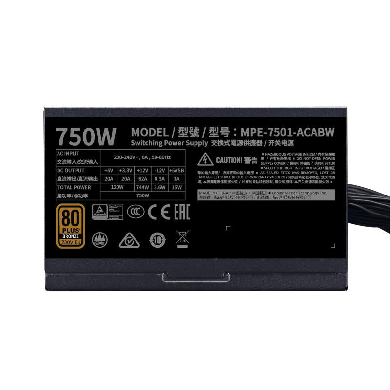 COOLER MASTER MWE 750W V2 - 80+ BRONZE - 750 WATTS o