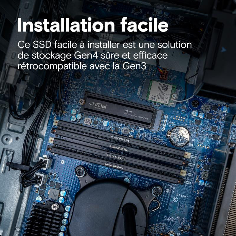 CRUCIAL P310 2T PCIe M.2*CT2000P310SSD5 avec heatsink
