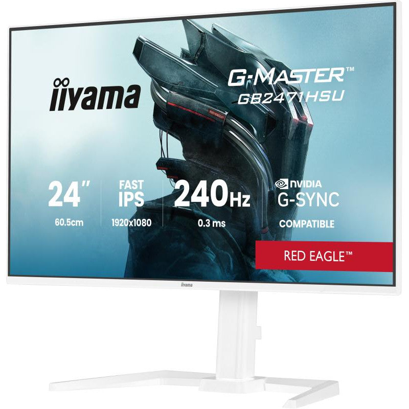 iiyama G-MASTER GB2471HSU-W1 écran plat de PC 60,5 cm (23.8") 1920 x 1080 pixels Full HD LED Blanc