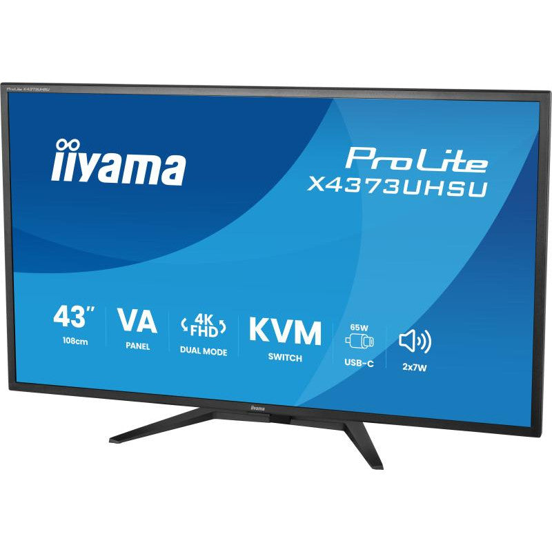 iiyama ProLite X4373UHSU-B2 écran plat de PC 108 cm (42.5") 3840 x 2160 pixels 4K Ultra HD LED Noir
