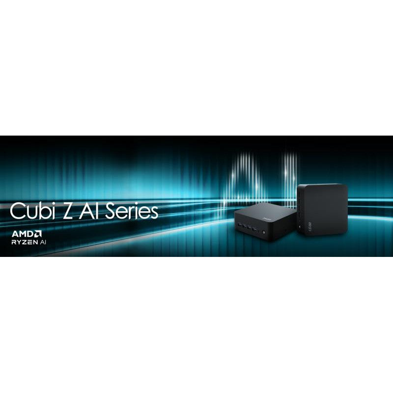 MSI Cubi Z AI 8M-004BEU USFF Noir 8945HS AMD SoC 5,2 GHz Haut-parleurs intégrés