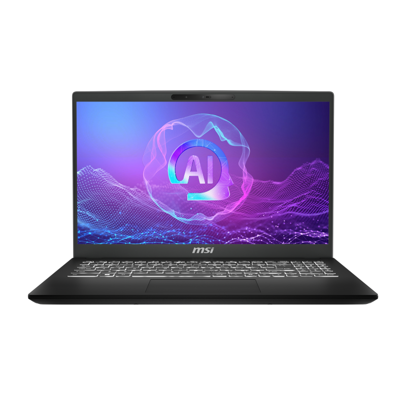 MSI Modern 15 H AI C2HMG-288FRNN Intel Core Ultra 5 225H Ordinateur portable 39,6 cm (15.6") Full HD 16 Go DDR5-SDRAM 512 Go SSD Wi-Fi 6E (802.11ax) Windows 11 Pro Noir AZERTY Français