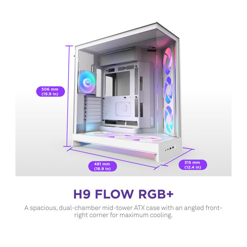 NZXT H9 Flow RGB - All White