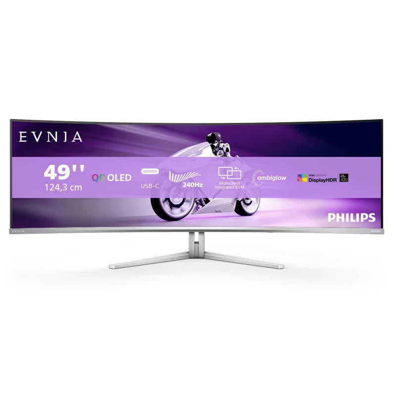 Philips Evnia 8000 49M2C8900/00 écran plat de PC 124,2 cm (48.9") 5120 x 1440 pixels Dual QHD QD-OLED Blanc