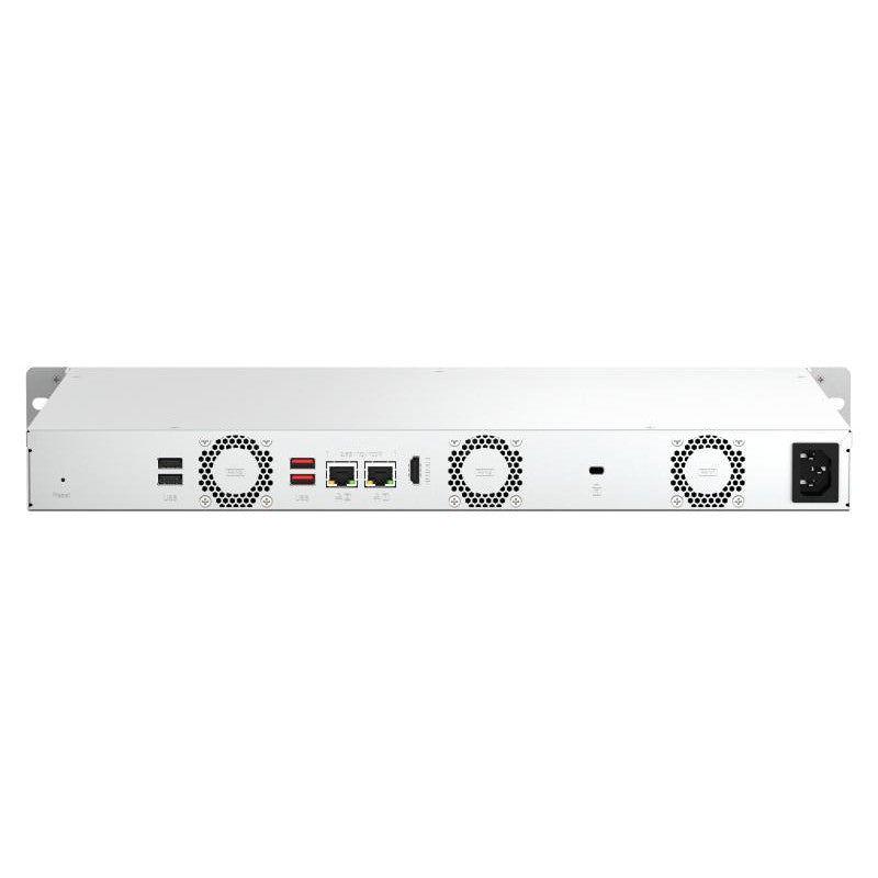 QNAP TS-464eU NAS Rack (1 U) Intel® Celeron® N5095 8 Go DDR4 0 To QNAP Turbo System Aluminium, Noir